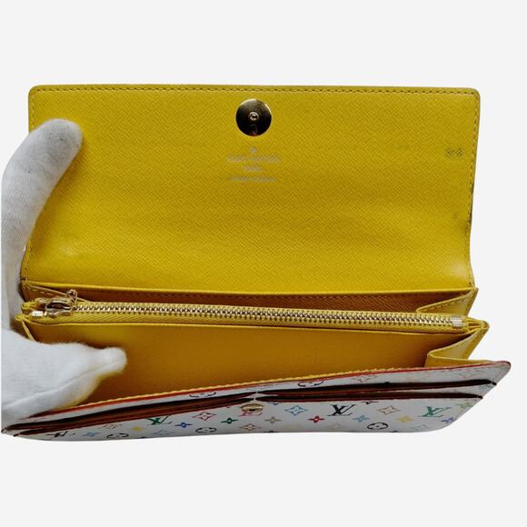 Louis Vuitton White Sarah Portefeuille Murakami Monogram Multicolor Wallet - Picture 9 of 12